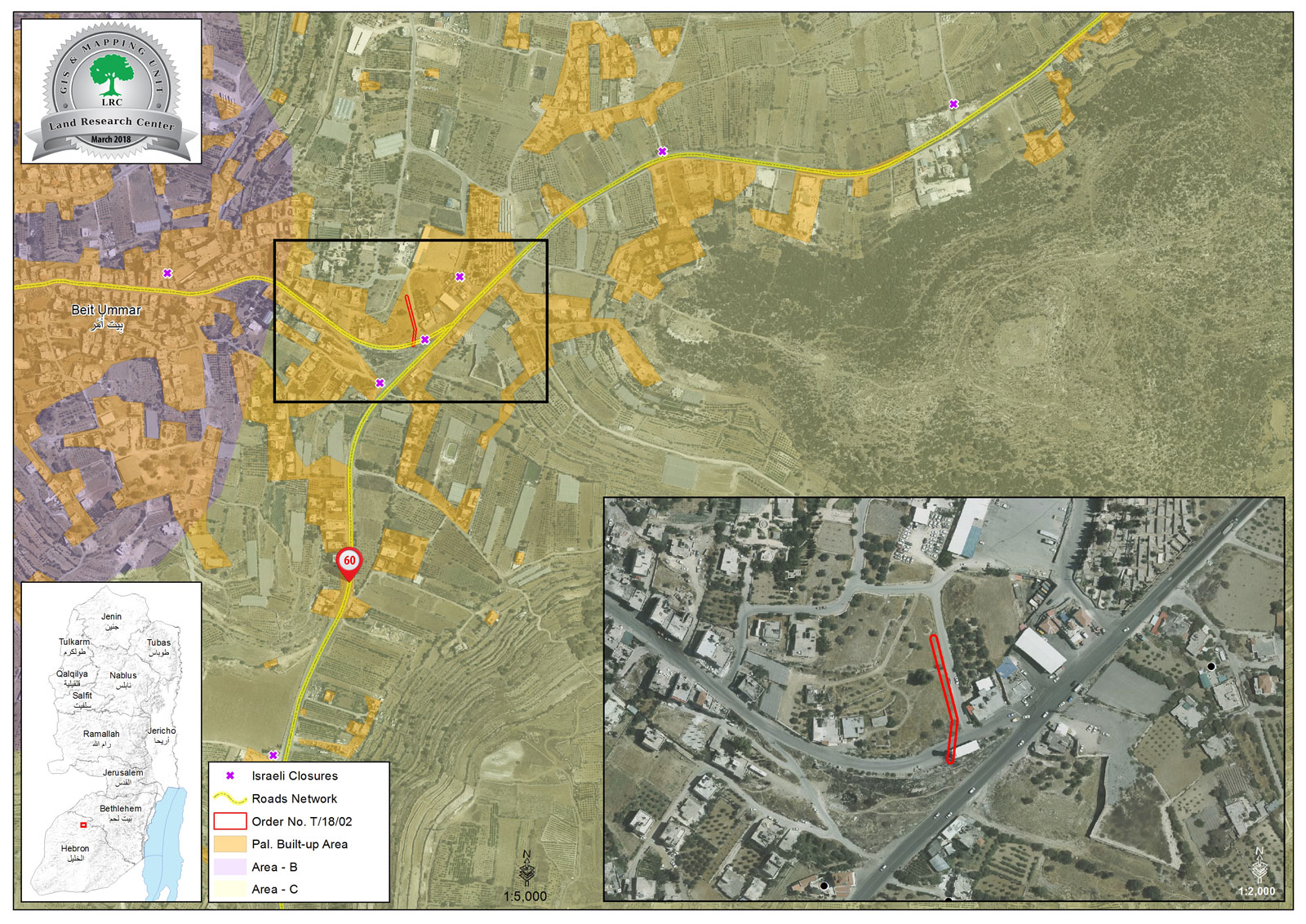 أمر وضع يد على أراضي شرق بلدة بيت أمر / محافظة الخليل