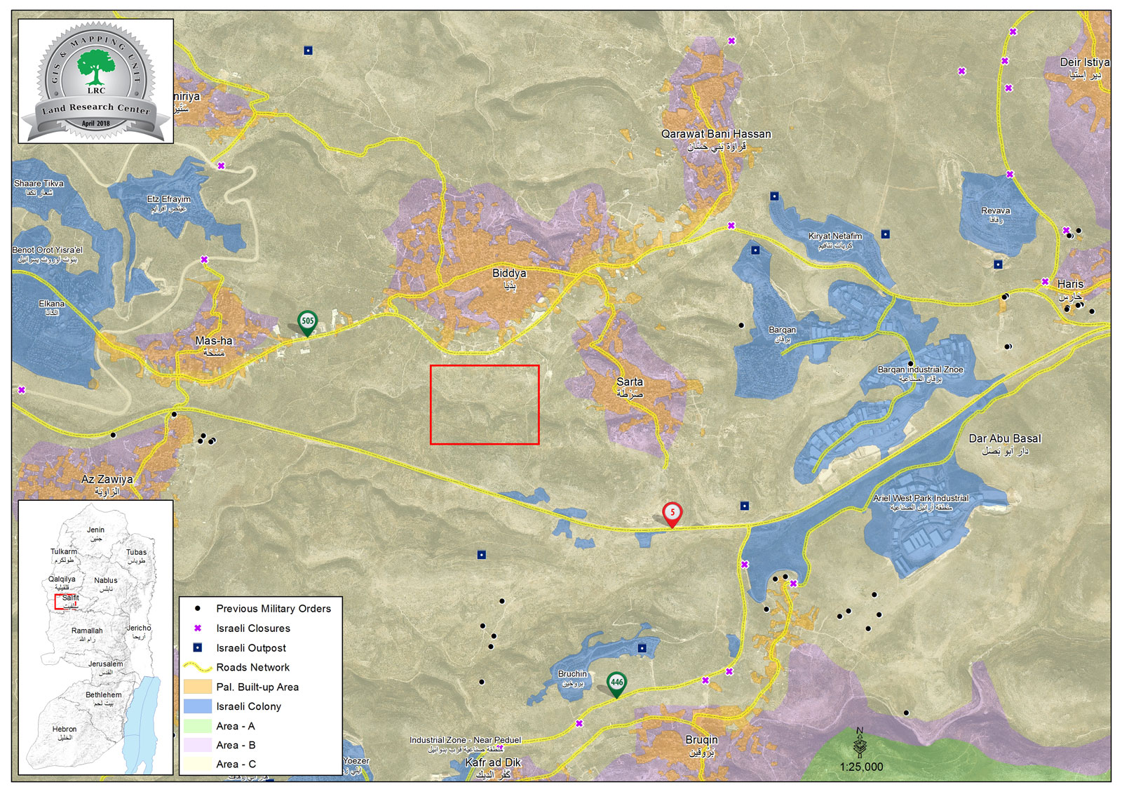 المستعمرون يشرعون بتجريف 155 دونماً في منطقة ” ظهر صبح” جنوب بلدة بديا / محافظة سلفيت
