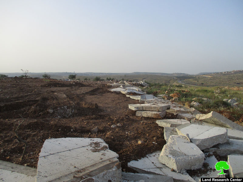 تجريف أراضي وهدم عدد من الغرف الزراعية والجدران الاستنادية في قرية شقبا محافظة رام الله