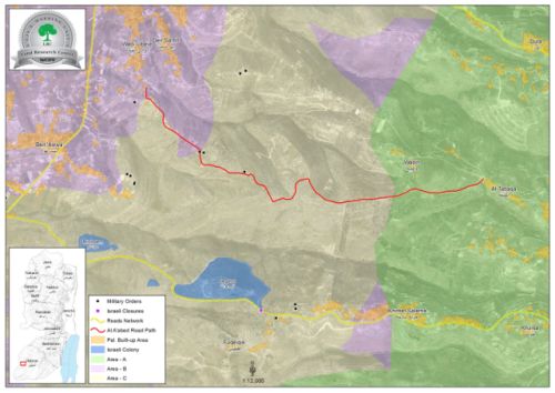 الاحتلال يوقف العمل في تأهيل طريق زراعي غرب دورا محافظة الخليل