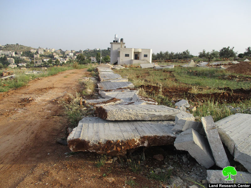 Israeli Occupation Forces ravage lands and demolish structures in the Ramallah village of Shuqba