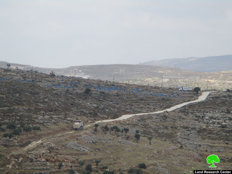 تأهيل طرق زراعية على حساب أراضي قرية ياسوف خدمة لمستعمرة تفوح محافظة سلفيت