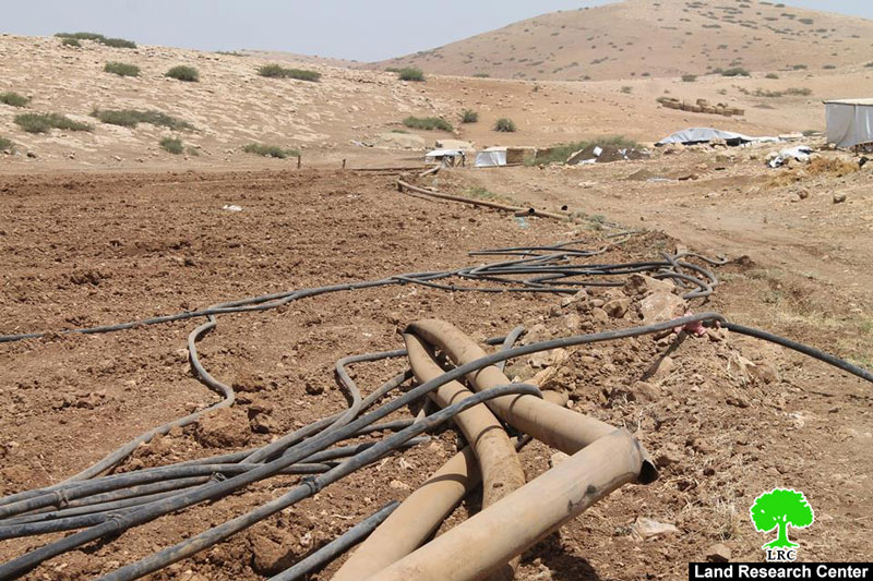 تدمير خطوط مائية ناقلة لشق طرق عسكرية إسرائيلية في منطقة سهل البقيعة / محافظة طوباس