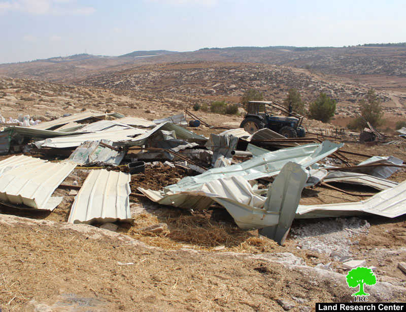 Demolition of an agricultural construction in Ghuwein hamlet/ Hebron