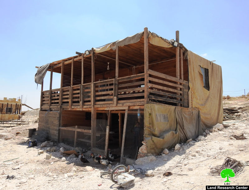 The Israeli administration Issues Stop Work Orders against Palestinian Houses owned by AbouTbaihk family in the Village of Umm al Amad in Yatta/Hebron