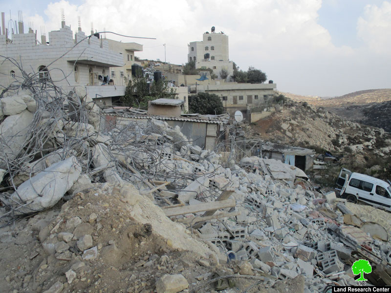 Demolition of a three-floor building in Al Bira