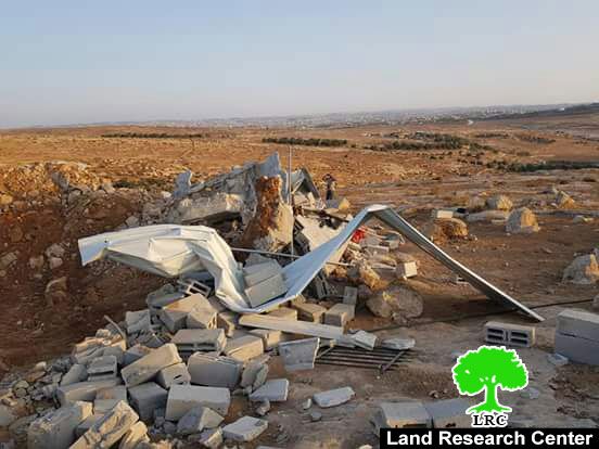 Demolition of constructions in Qawawis – east Yatta –Hebron governorate