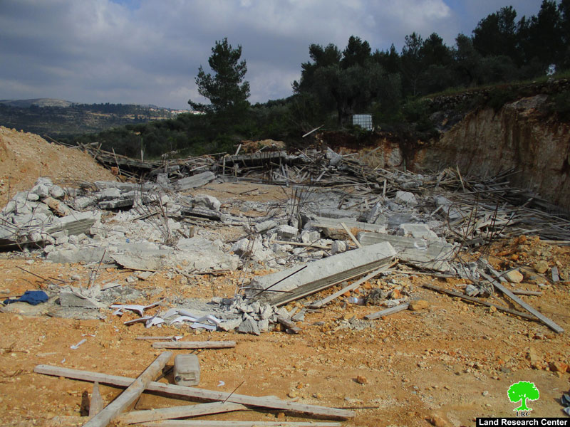 Demolition of an under-construction home in Jibiya north Ramallah