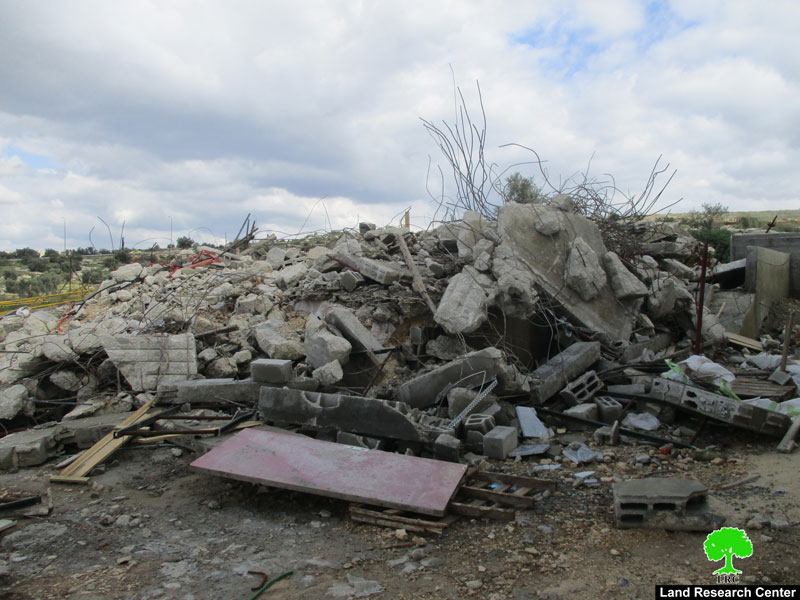 The Israeli occupation demolish structures in An-Nabi Elyas village / Qalqilya