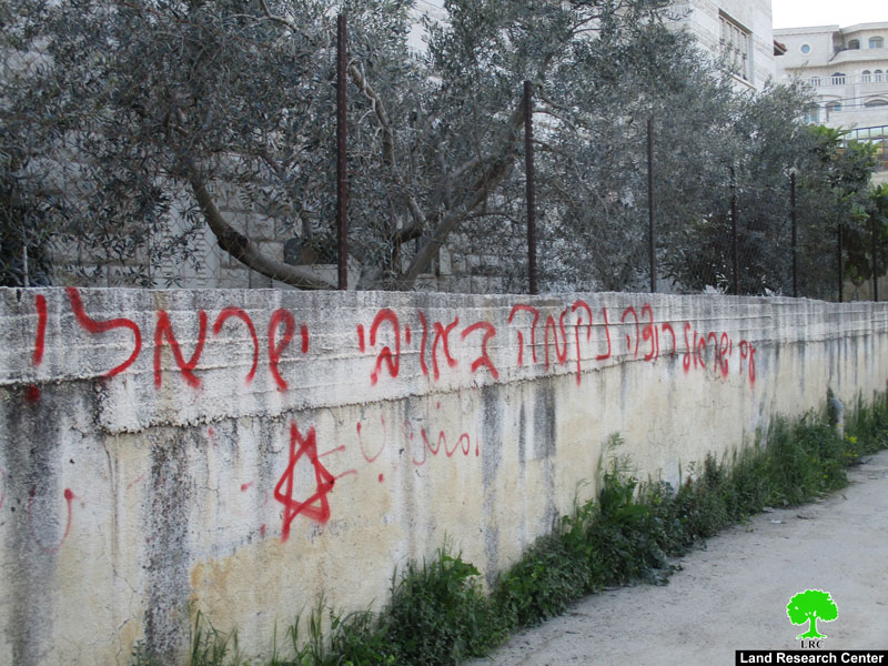 Writing Offensive Slogans and Attacking Palestinian Vehicles