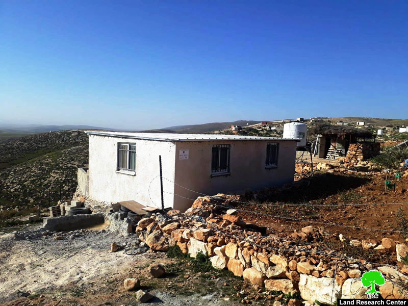 Issuing a Halt of Work order on a residential room in Khallet Ad-Dabe’a – East Yatta / Hebron governorate