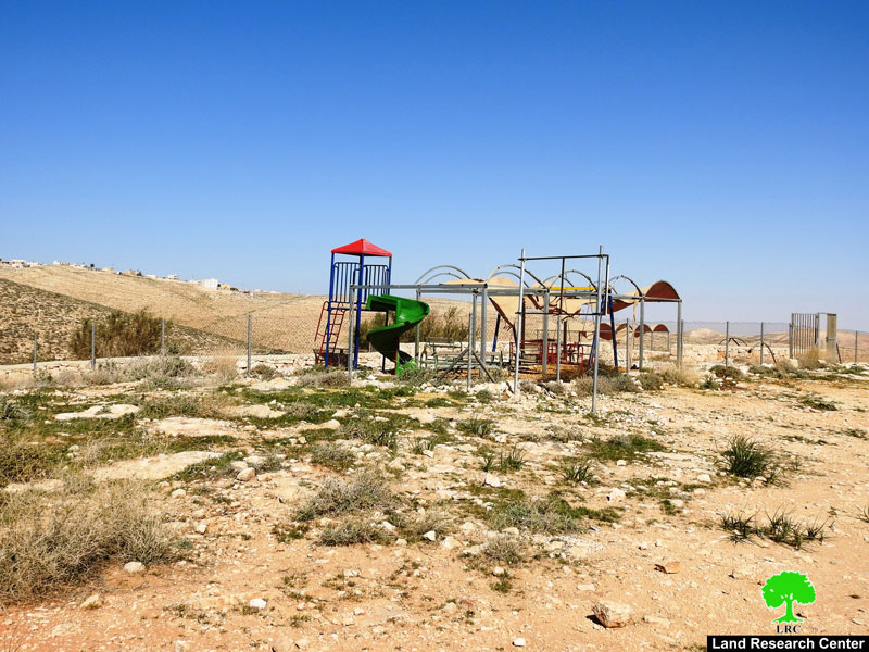 The occupation threatens to demolish a playground in Umm Al-Khair – East Yatta/ Hebron governorate