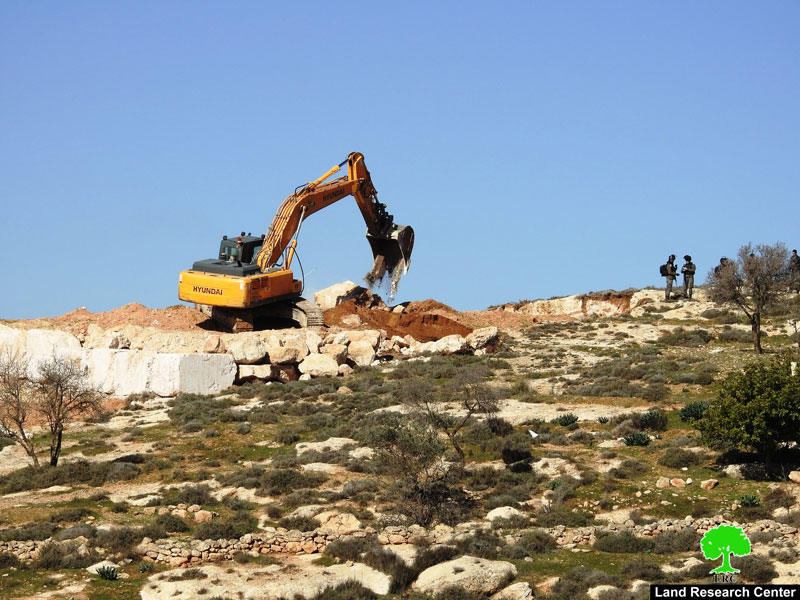 Land ravaging in Wadi Al Samin/ South Hebron