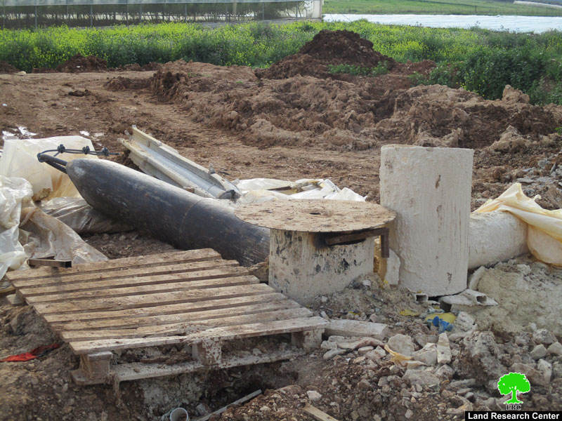 The occupation forces destroy an artesian well in Sahel Al-Bikai’a / Tubas governorate
