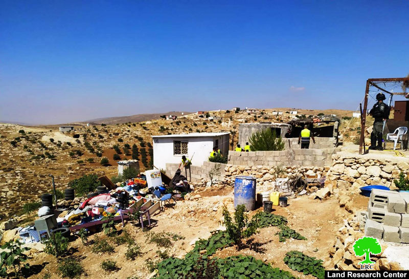 IOF demolish a residence in Khallet Ad-Dabe’a – Masafer Yatta / Hebron governorate