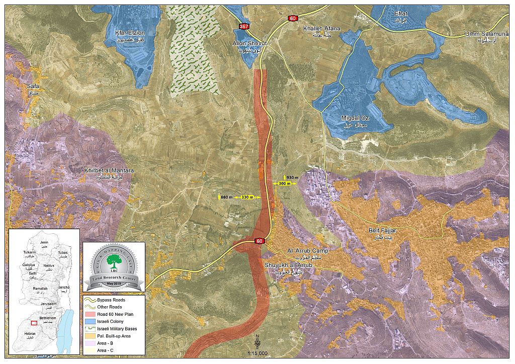 Confiscation of lands for a new colonial road / Hebron
