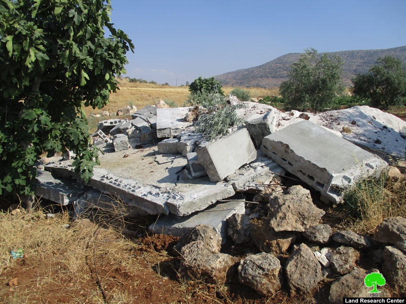 Demolition of an irrigation pool in Al-Aqaba/ Tubas governorate