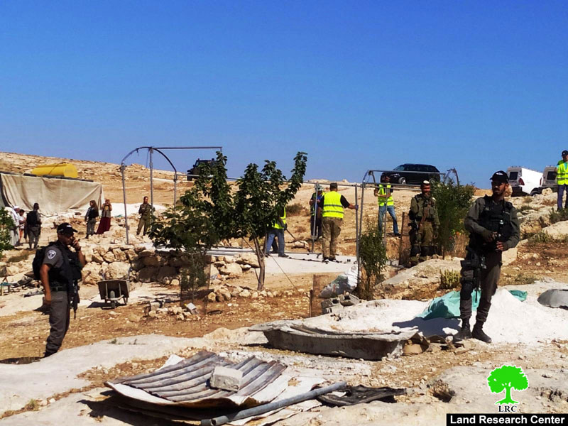 IOF Dismantle and Confiscate a Tent – Al-Mafqara Village East Yatta / Hebron Governorate