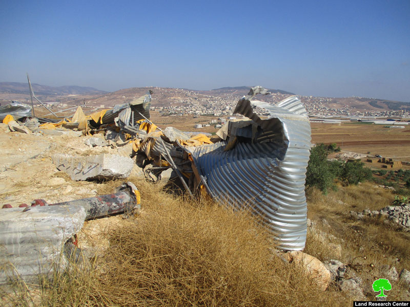 Demolition of a water reservoir in Khirbet Einun / Tubas governorate