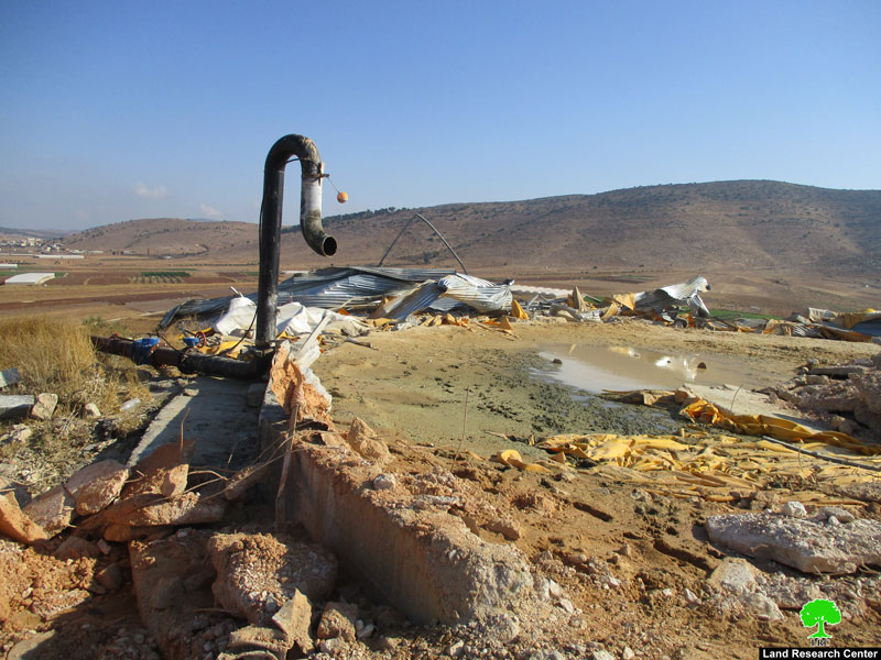 Demolition of a water reservoir in Khirbet Einun / Tubas governorate