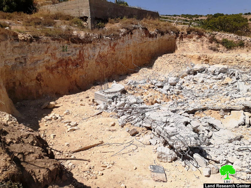 IOF demolish an under construction house in Beit Ummar /North Hebron
