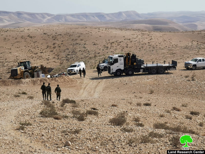 الاحتلال يهدم مساكن ومنشآت مواطنين في شعب الحراثات بمسافر يطا / محافظة الخليل