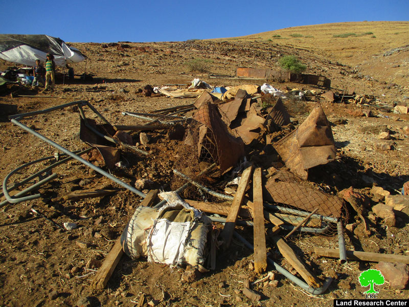 IOF demolish residential and agricultural Barracks in Khirbet Ar-Ras Al-Ahmar/ Tubas governorate