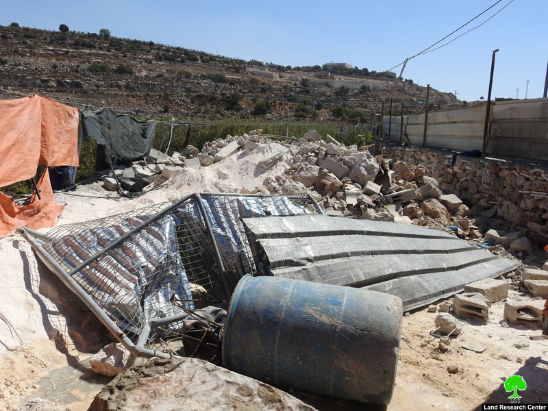 الاحتلال يهدم بئر وغرفة زراعية في منطقة البقعة شرق الخليل