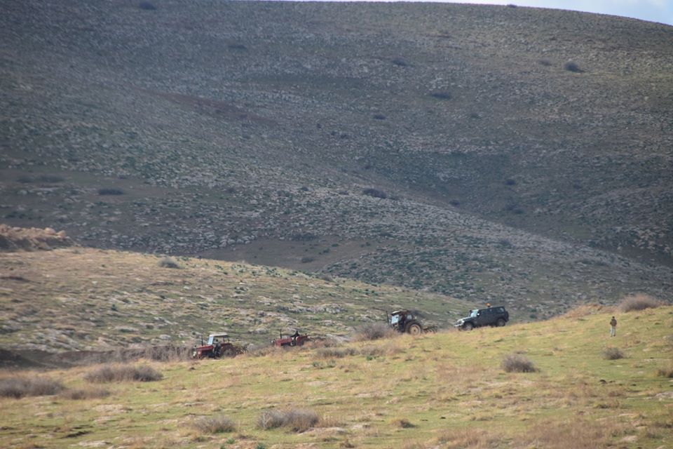 Confiscating 5 tractors in Umm Al-Qaba / Tubas governorate