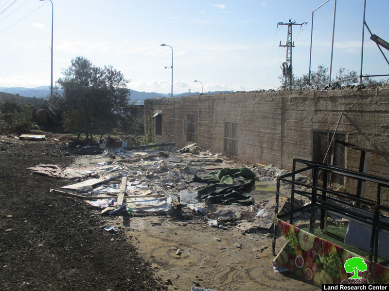 Demolishing a barracks in Ras Karkar village / Ramallah governorate