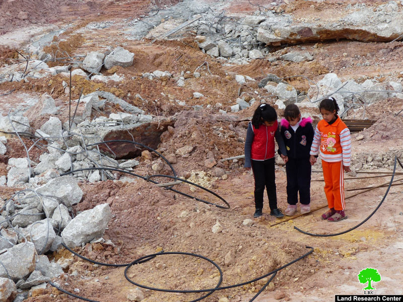 Destroying the foundations of a school in Birin south Bein Na’im / Hebron governorate