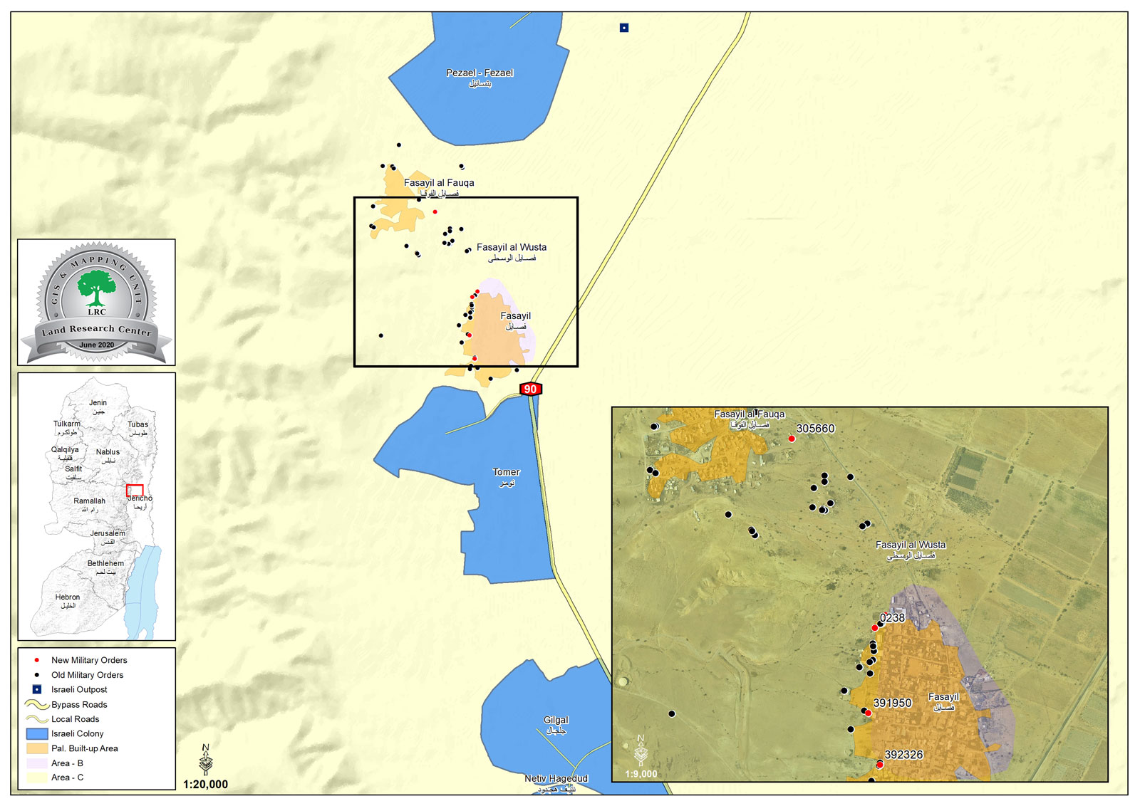 إخطارات بالجملة تطال التجمعات البدوية في قرية فصايل الوسطى / محافظة أريحا
