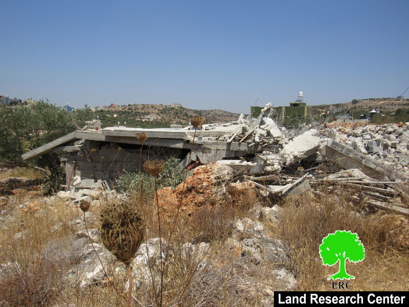 هدم  منزل قيد الإنشاء في  بلدة  قراوة  بني حسان / محافظة  سلفيت