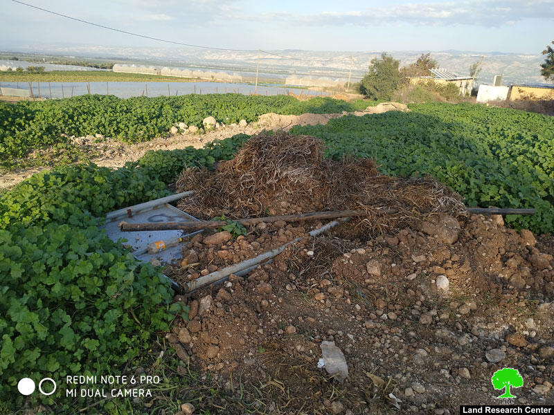 تدمير مئات الأمتار من الخطوط المائية والفتحات المائية في قرية بردلة / محافظة طوباس