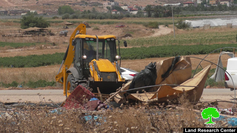 هدم ومصادرة أكشاك لبيع  الخضار في  الاغوار الشمالية / محافظة طوباس