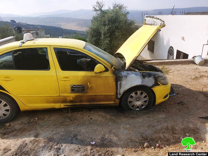 مستعمرون يحرقون مركبتين في قرية  فرعتا بمحافظة قلقيلية