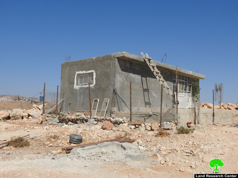 Halt of Work notice for 5 houses in Al-Buwaib village east Yatta / Hebron governorate