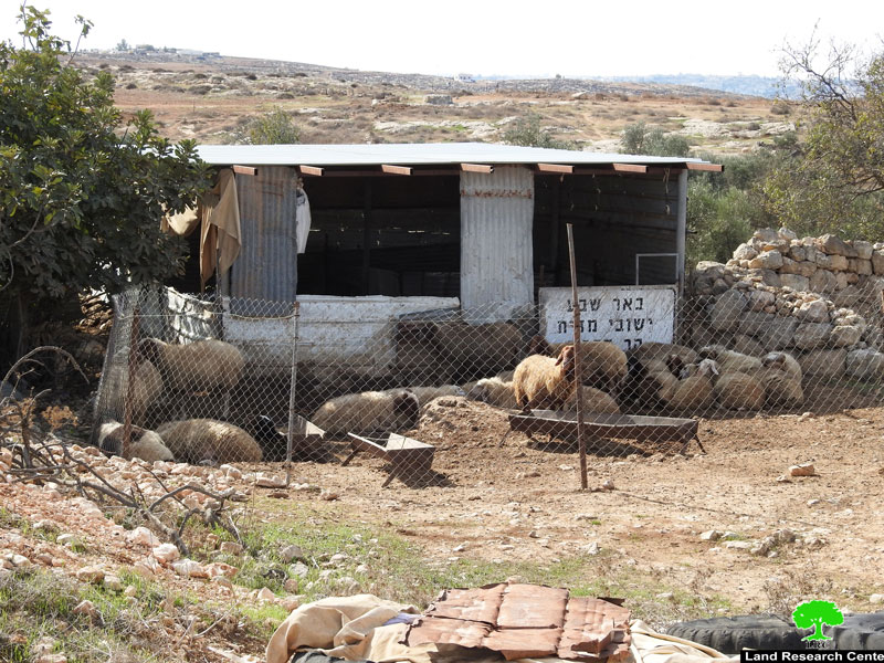 Notice to remove an agricultural facility in Al-Simiya, west of Al-Samu, Hebron Governorate