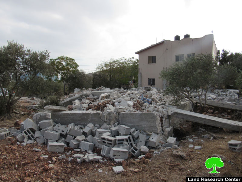 Demolition of an under construction house in Al-Taybeh village, west Jenin