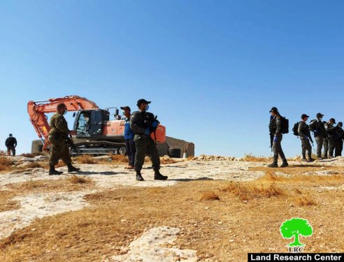 The occupation authorities demolish facilities and homes in separate areas of Hebron Governorate
