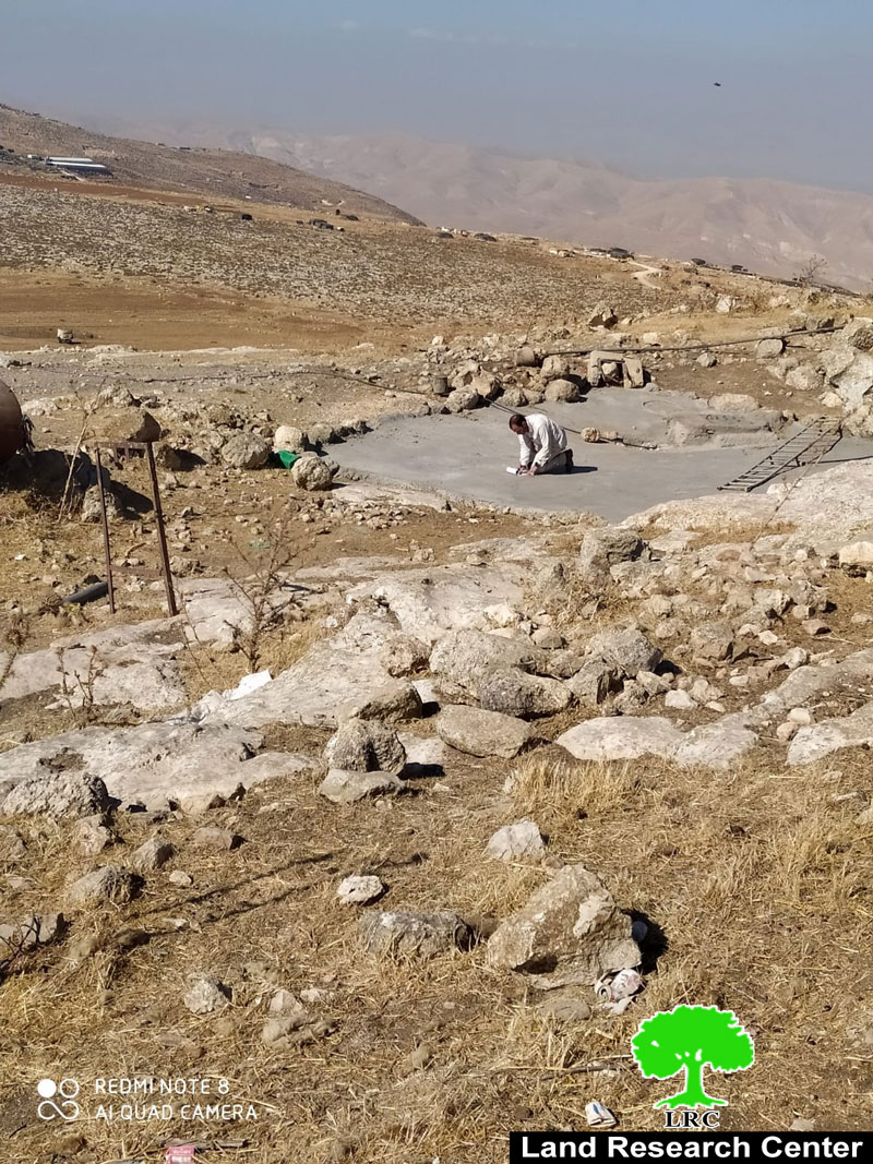 The Occupation demolishes a Water Harvesting Cistern in Khirbet Jib’it / Ramallah governorate