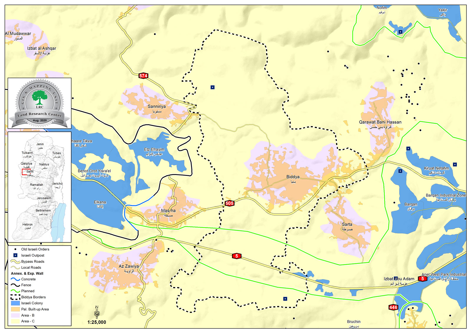 The confiscation of the waste collection truck of Bidya municipality – Salfit governorate