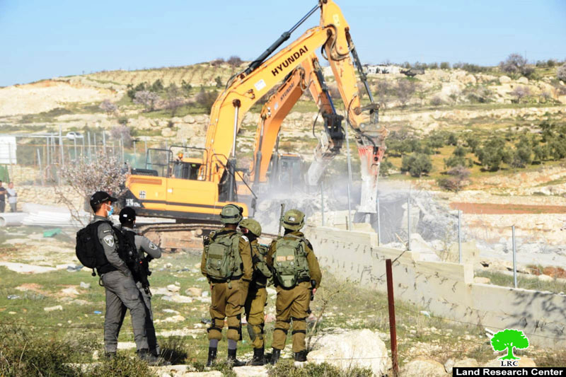 A house and cistern demolished in Khallet al-Maghribi, south of Hebron