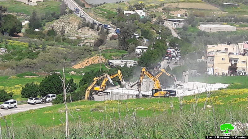Two houses demolished in ‘Ein Shibli / Nablus Governorate