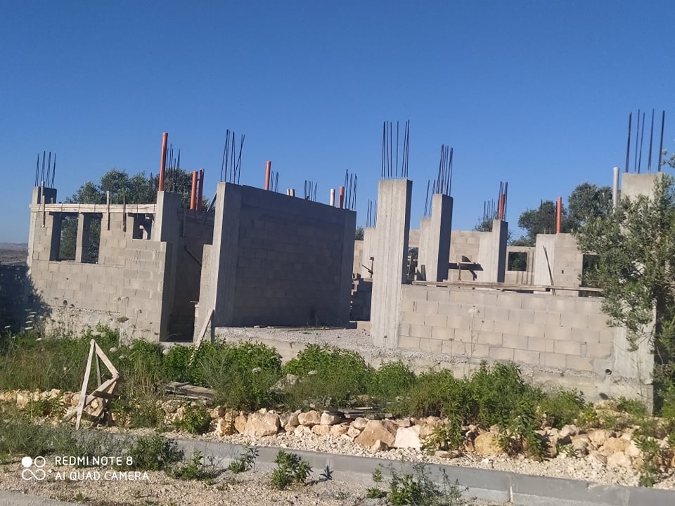 Demolition Notice For an under-construction house in Bruqin town / Salfit Governorate