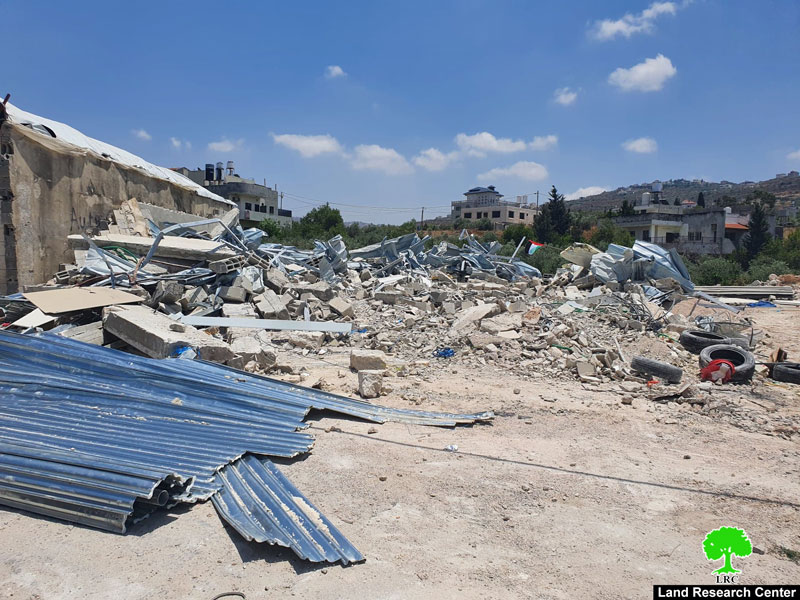 Three facilities Demolished in Deir Sharaf village/ Nablus Governorate