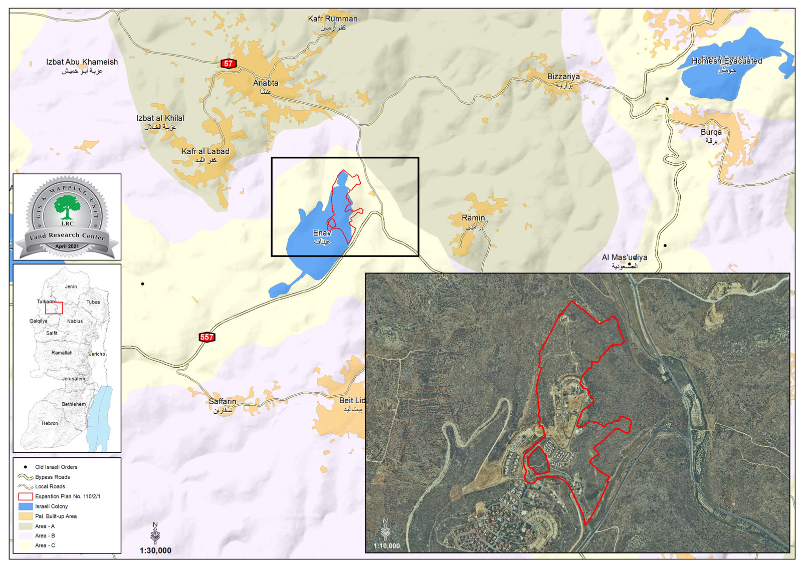 Land Research Center: Military Orders target 853 dunums during the Last April
