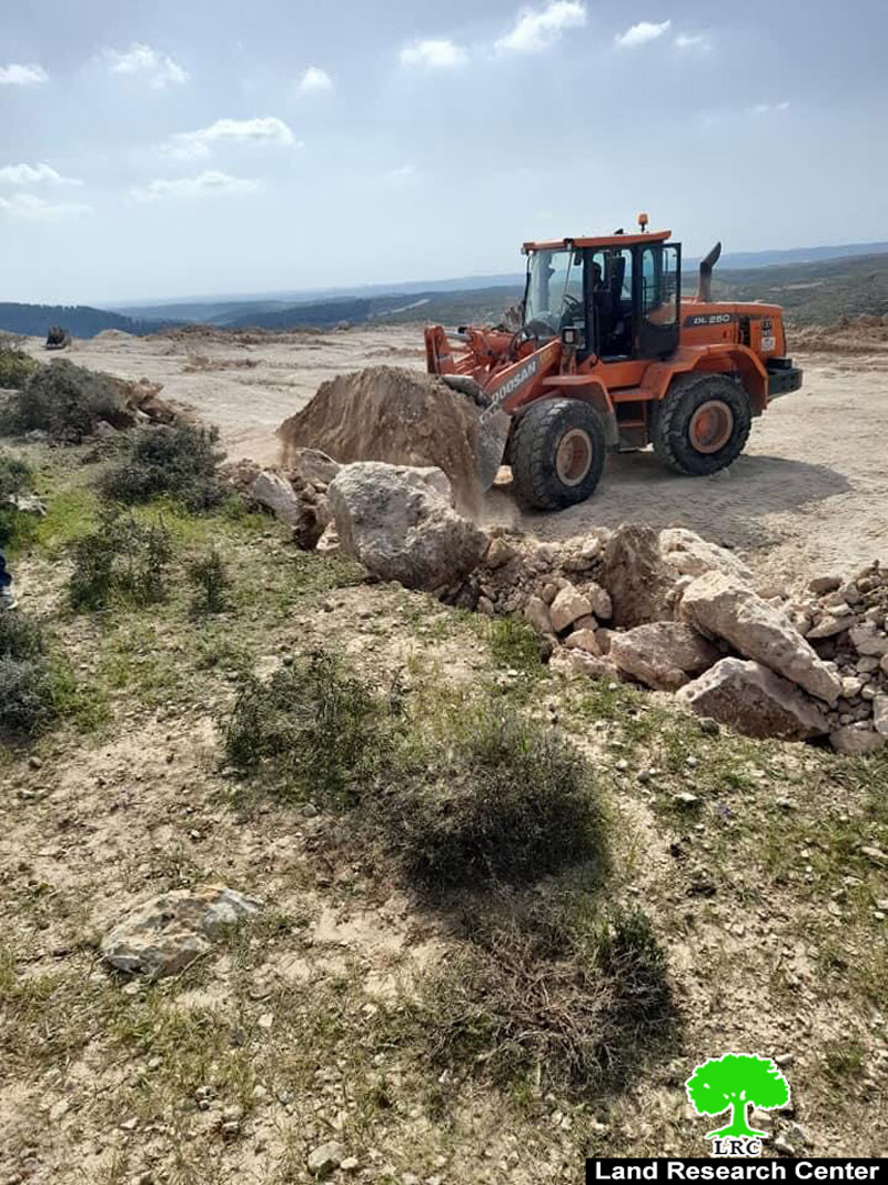 Colonists Ravage Zanota village lands to Construct a new Outpost south Hebron