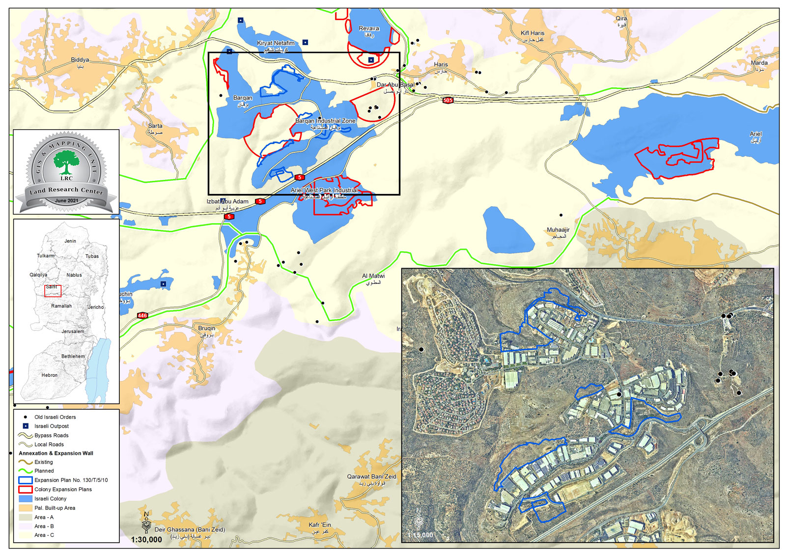 المصادقة على مخطط تفصيلي لتوسعة مستعمرة ” بركان الصناعية” على حساب أراضي قرية حارس / محافظة سلفيت