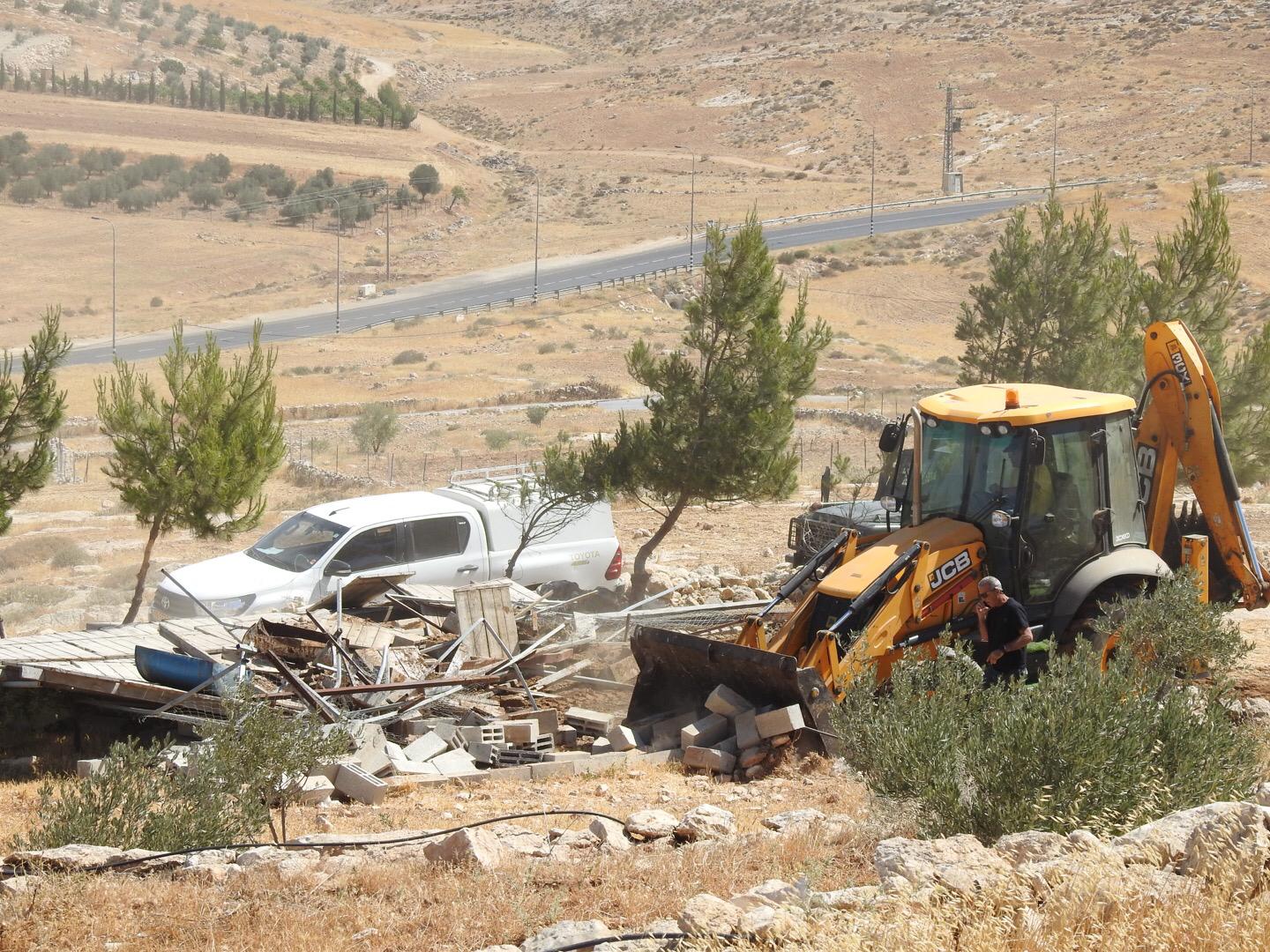 The Israeli Occupation Demolished Agricultural Structures in At-Tawani and Ar-Rakeez in Masafer Yatta / South Hebron